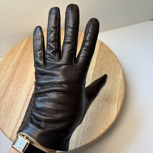 Fownes Vintage Leather Dark Brown Lined Women’s Gloves